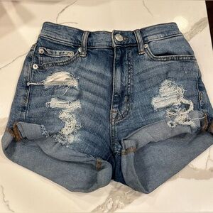Aeropostale Mom Short Medium Wash Denim Shorts